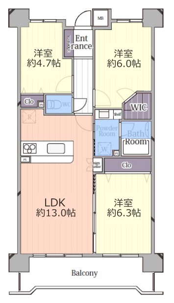 リーベスト和光2　1階　間取図